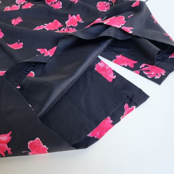 VTG Patrick Collection Ceuise Dress Womens Black Pink Floral 100% Pure Silk Sz 4 - Picture 15 of 15